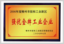 2007年，柳州富達榮獲“強優(yōu)金牌工業(yè)企業(yè)”稱號